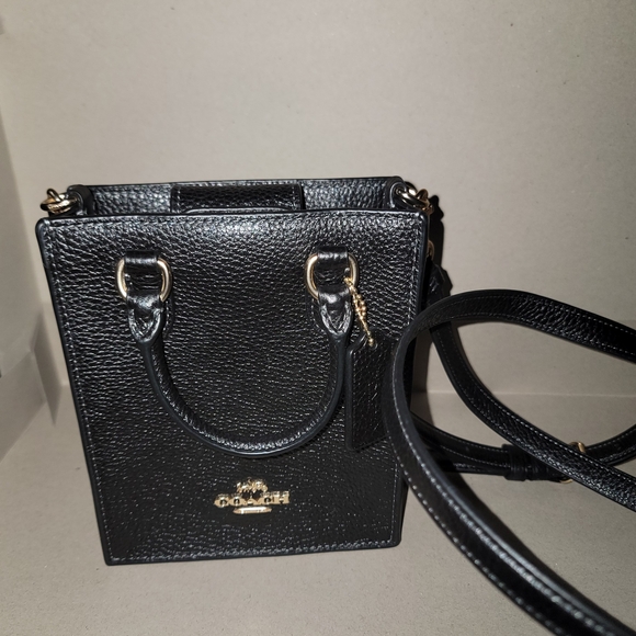 Coach Black Mini Bag with Gold Accents Ships same or next business day - Picture 1 of 4